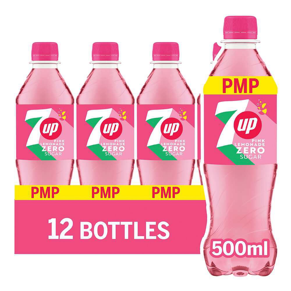 7Up Zero Sugar Pink Lemonade PMP Bottle 12x 500ml