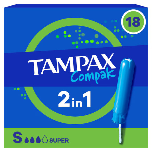 Tampax Compak Super Applicator Tampons 18