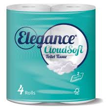 Elegance Cloud Soft Toilet Roll 2 Ply 4 Pack