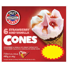 6 Strawberry & Vanilla Cones