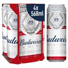 Budweiser 4 pack cans 568ml each
