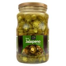 Sliced Green Jalapeno Peppers in brine & Vinegar 480g
