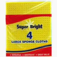 Super Bright Large Sponge Cloths 4 Pack