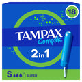 Tampax Compak Super Applicator Tampons 18