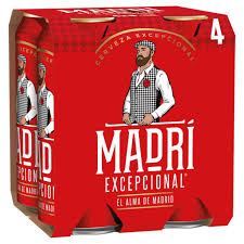 Madri Excepcional Premium Lager Beer Can 4 x 440ml