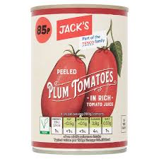 Jacks Peeled Plum Tomatoes 400g
