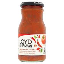 Loyd Grossman Italian Tomato & Smoked Bacon Sauce – Rich Tomato Base With Bacon & Red Chilli, 350 g Jar