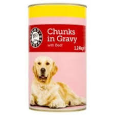 ES Dog Food Beef Chunks In Gravy Tin 1.24KG
