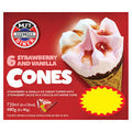 6 Strawberry & Vanilla Cones