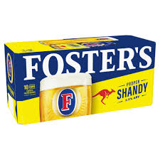 Fosters Proper Lager Shandy Beer 3% ABV Can 10x440ml