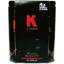 K Cider 4 Pack cans 500ml each