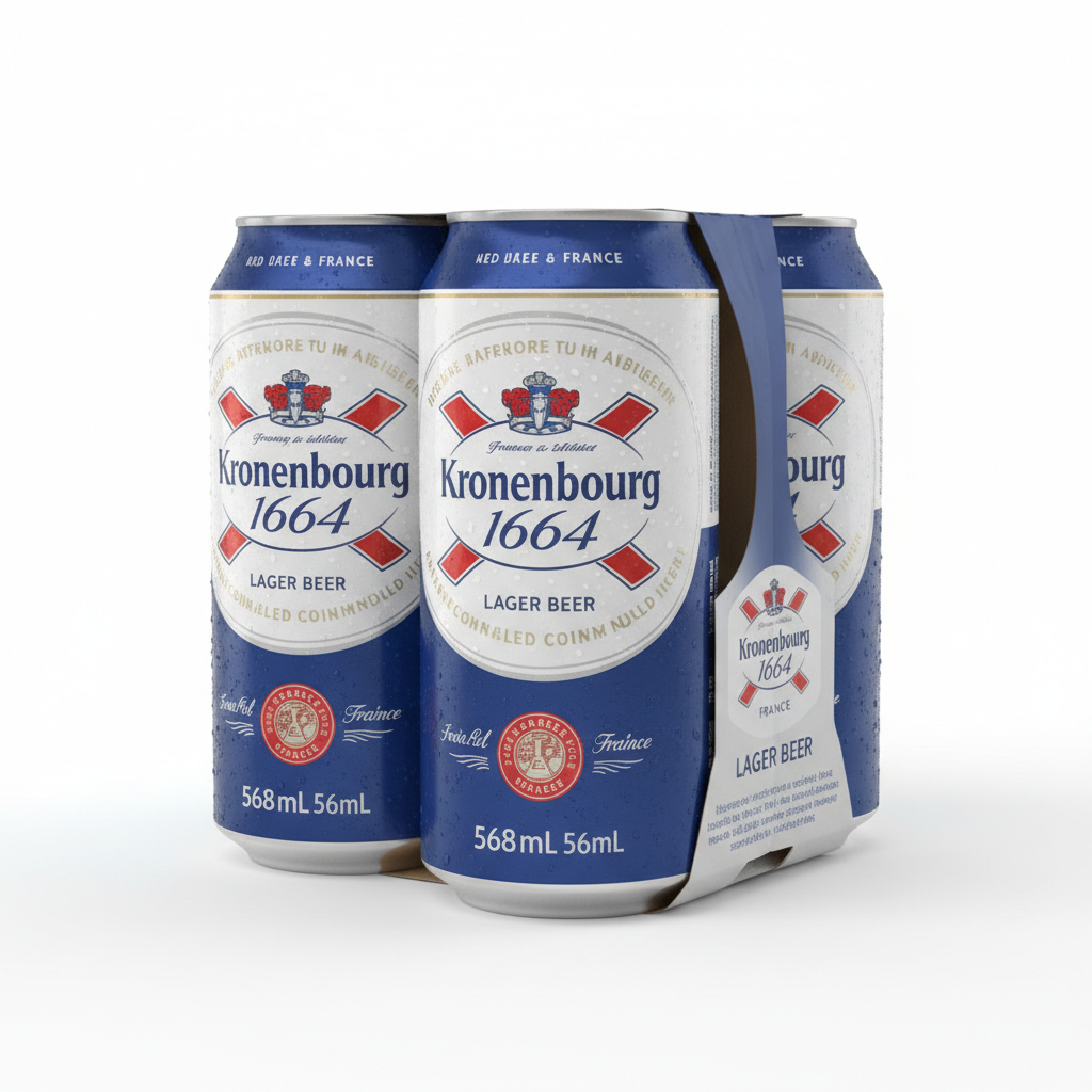 Kronenbourg 1664 Lager Beer 4 x 568ml Big Cans